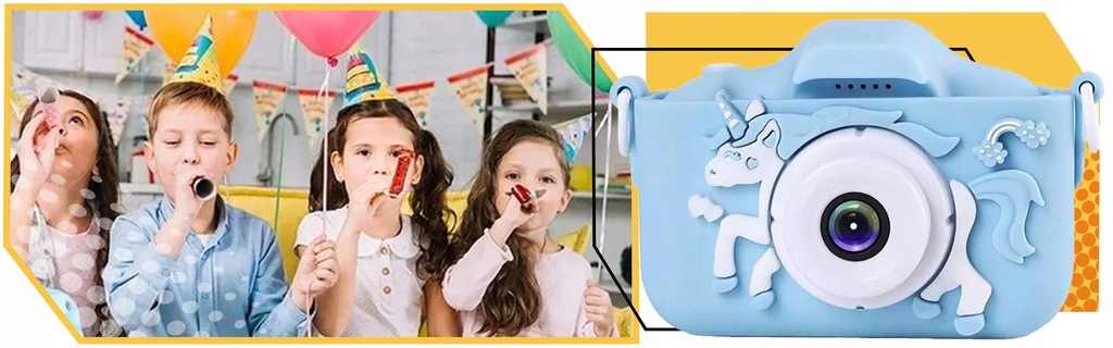 APARAT Fotograficzny CYFROWY DZIECI Dziecka NIEBIESKI UNICORN + KARTA 32GB EAN (GTIN) 5906700045417